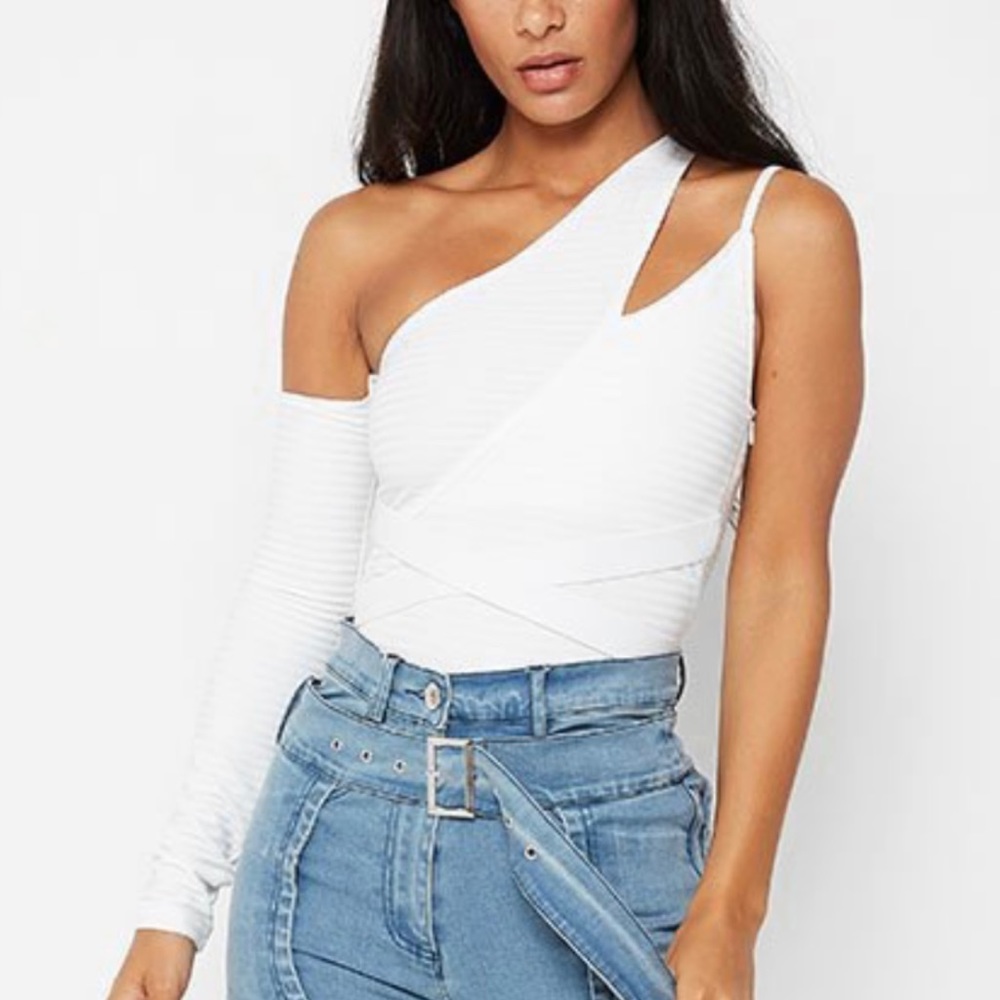 One sleeve Maniere de Voir sexy bodysuit